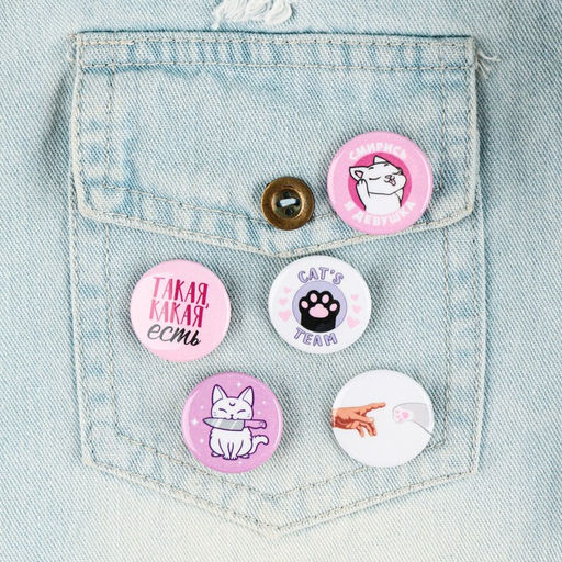 Цена за 10 шт. Значок металлический, закатной Смирись я девушка, 25 мм, МИКС