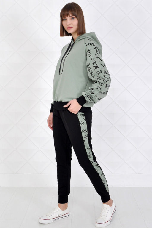 Арт. 2351 Костюм с брюками женский 44-52 (5 шт) Цвет:верх- кэмел, черный, низ- кэмел, черный - Калинка фото 36