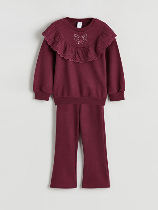 K?z ?ocuk Sweatshirt ve Pantolon Tak?m