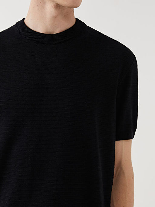 Bisiklet Yaka K?sa Kollu Erkek Triko Kazak