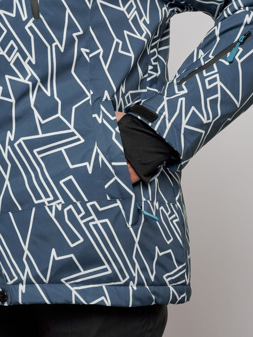 Горнолыжная куртка женская зимняя большого размера темно-серого цвета 2270-1TC - Chunmai фото 7