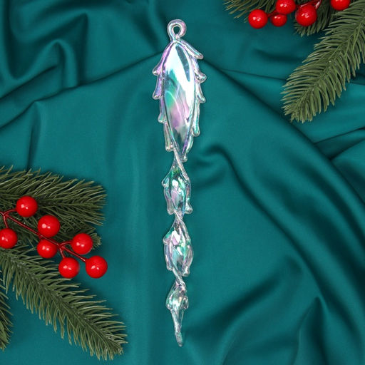 Цена за 2 шт. Ёлочная игрушка Зимнее волшебство. Завитая сосулька, 223.5 см, прозрачный