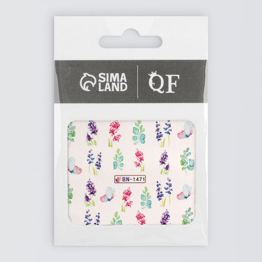 Цена за 6 шт. Слайдеры для ногтей Акварельные цветы, разноцветные - Qf фото 3