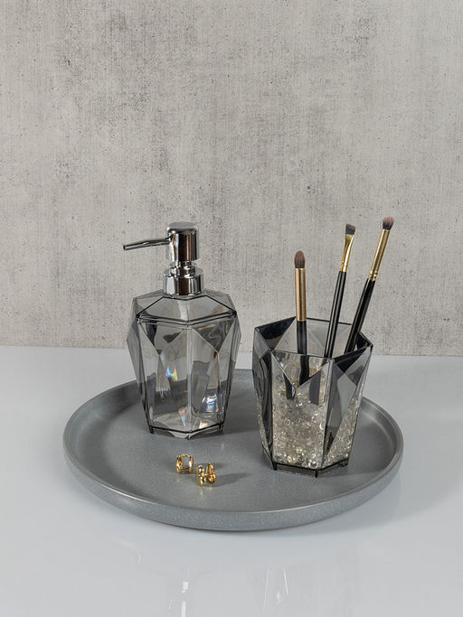 Диспенсер для жидкого мыла 400 мл серый акриловый пластик, полипропилен - Denastia фото 2