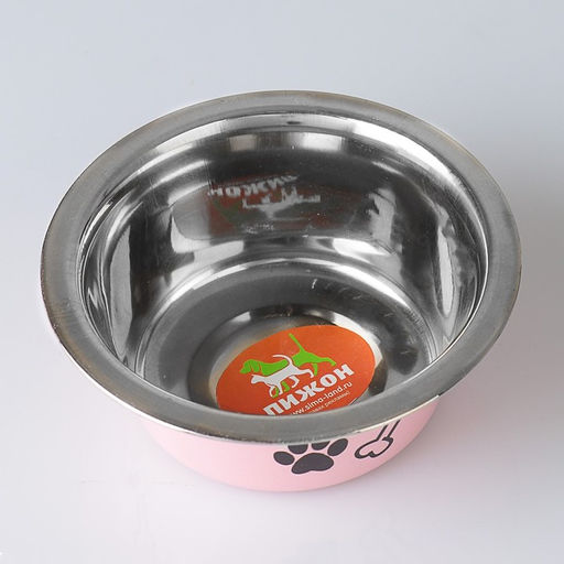 Миска стандартная цветная с принтом, 240 мл, розовая - Пижон фото 2