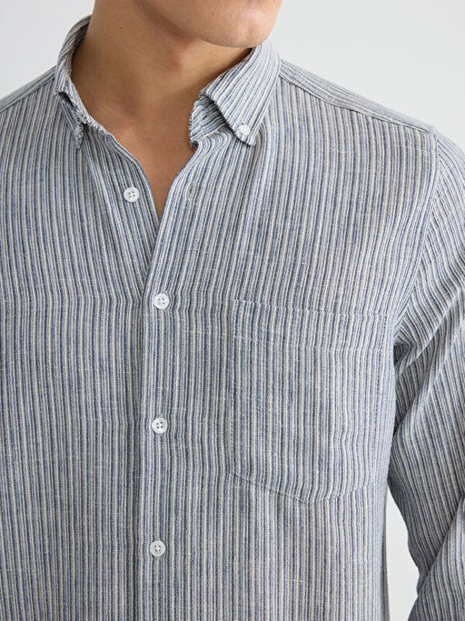 Regular Fit ?izgili Erkek G?mlek