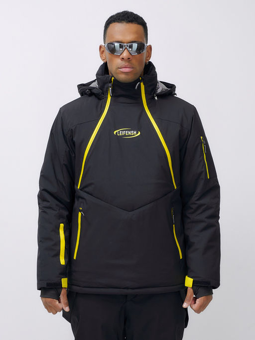 Горнолыжный костюм анорак мужской зимний черного цвета 389Ch - Leifensh фото 16