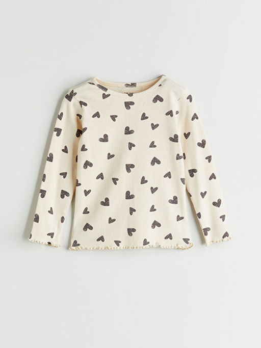 Kalp Bask?l? K?z Bebek Pijama Tak?m?