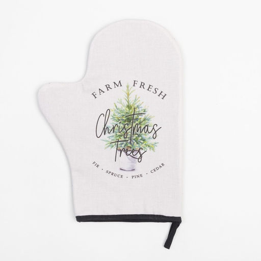 Варежка-прихватка Christmas trees 20х28 см, саржа, 100% х/л, ватин 250 г/м2 - Этель фото 2
