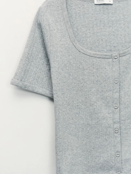 Домашняя блузка из ажурного хлопка ZR2603122807-38 / Zarina