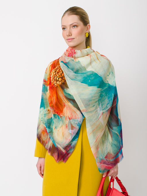 Большой мягкий очень нежный двусторонний палантин в стиле арт-деко - Tantino фото 7