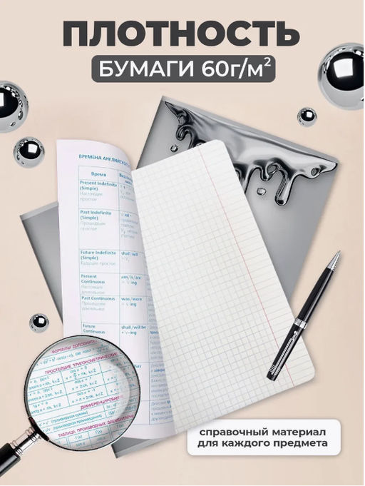 Комплект тетрадей 48 л. А5 кл./лин.ЖИДКИЙ МЕТАЛЛ Schoolformat - Buro фото 5