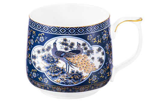 Кружка 500 мл 13,5*10*9 см Павлин синий NEW BONE CHINA - Elan gallery фото 4
