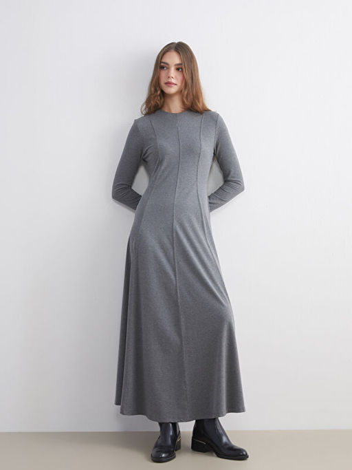 Bisiklet Yaka A Kesim Elbise