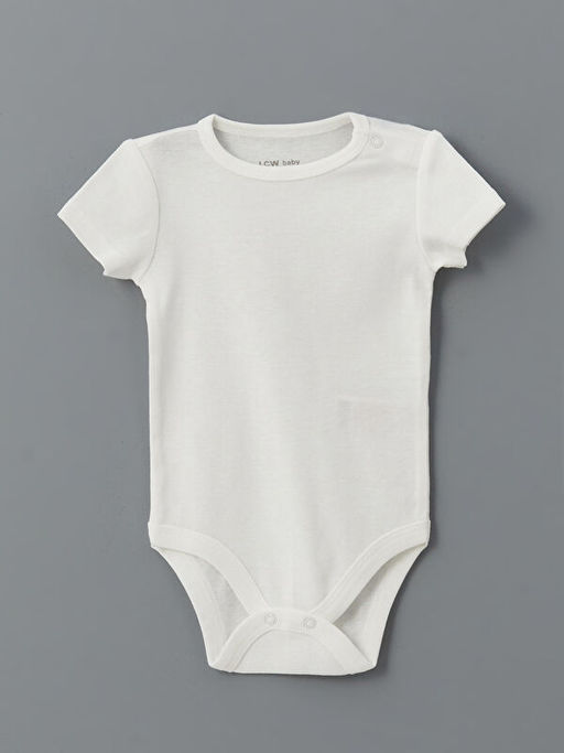 Bisiklet Yaka Basic K?z Bebek ??t??tl? Bodysuit 3l?