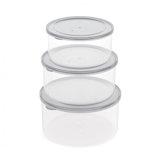 Цена за 2 шт. Набор емкостей для СВЧ "Смак" (0,5л;0,7л;1л) (серо-тонированный) М8529