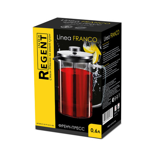 Френч-пресс 0,6л Linea FRANCO стекло арт. 93-FR-42-01-600