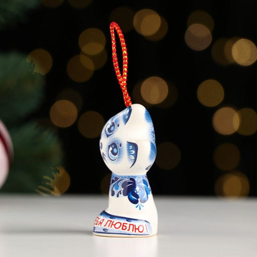 Сувенирный колокольчик Котёнок №1 гжель , 6 см - Simaland фото 2