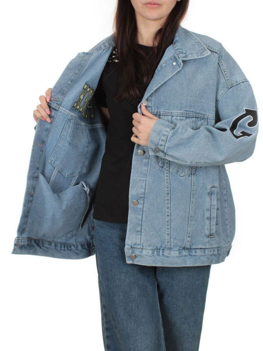 5803 LT. BLUE Куртка джинсовая женская оверсайз - Fashion фото 7