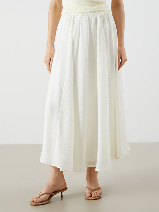 Beli Lastikli Pileli Etek