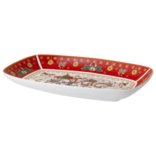 БЛЮДО LEFARD ТРОЙКА ПРЯМОУГ. 25*16*3 СМ КРАСНОЕ  фото 2