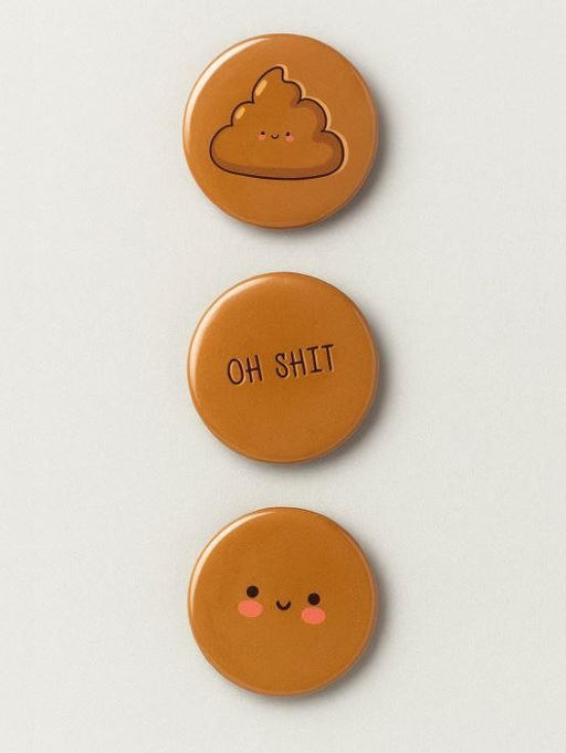Набор значков 3 шт. iLikeGift "Oh Shit"