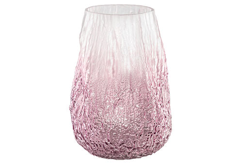 Ваза 17,5*17,5*25 см 4 л бело - бордовая, стекло