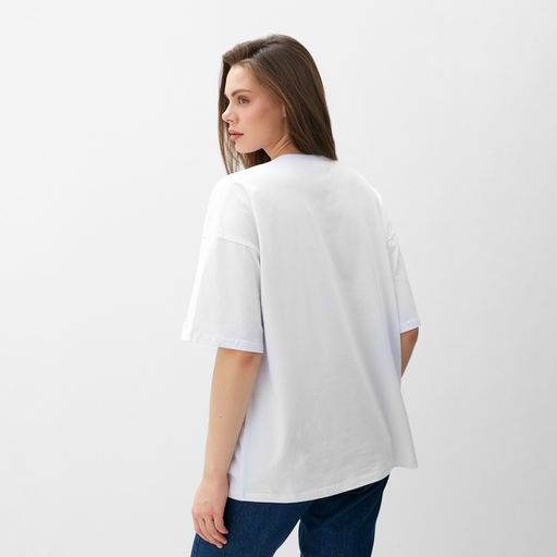 Футболка женская MINAKU: Exclusive print, белая, размер 42