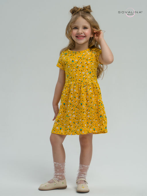 Платье Лето цветы на горчице - Sovalina фото 8