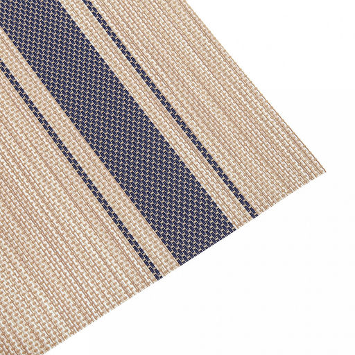 Салфетка под горячее (термосалфетка) Саржа 45,5х30см, бежевый, синие полосы (Китай) - Домашняя мода фото 2