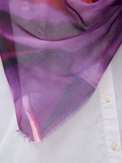 Большой, красивый двусторонний платок с рисунком в стиле арт-декои необычной текстурой ткани. - Tantino фото 4