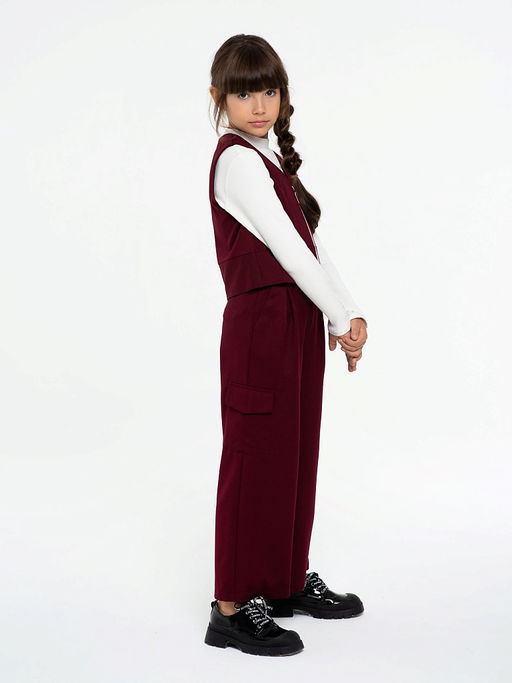 Бордовые брюки для девочки Mooriposh, модель 0426 - Инфанта фото 3