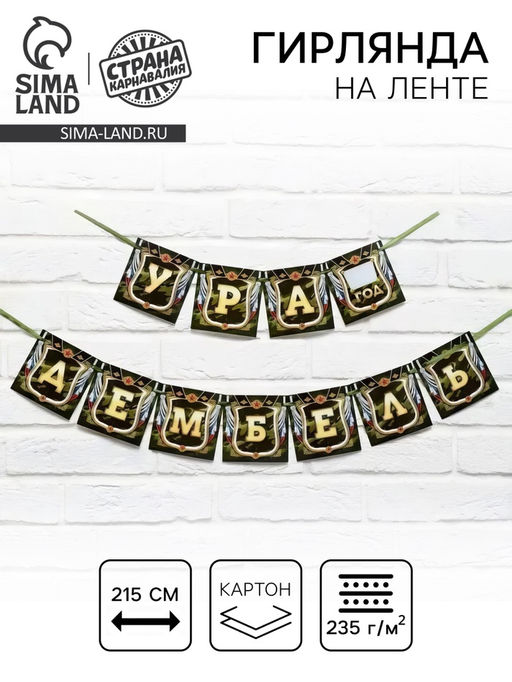 Гирлянда на ленте Дембель, длина 215 см