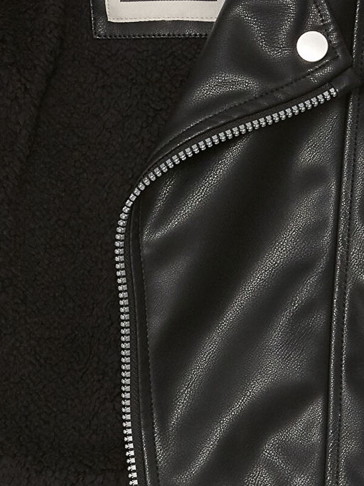 Biker Yaka Erkek Bebek Deri G?r?n?ml? Mont - Waikiki фото 2