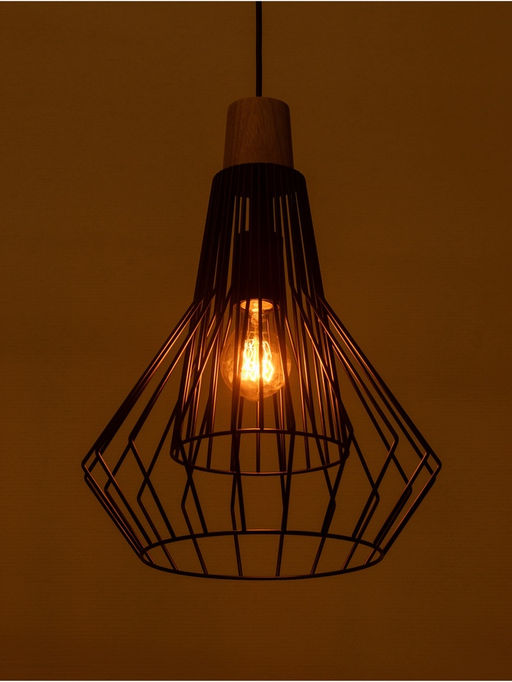 Светильник потолочный BayerLux «Крит», 1×40 Вт, Е27, черный/коричневый, 30×30×42(142)см