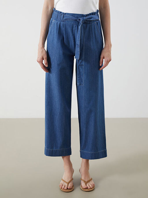 Beli Lastikli Straight Fit Kad?n Jean Pantolon