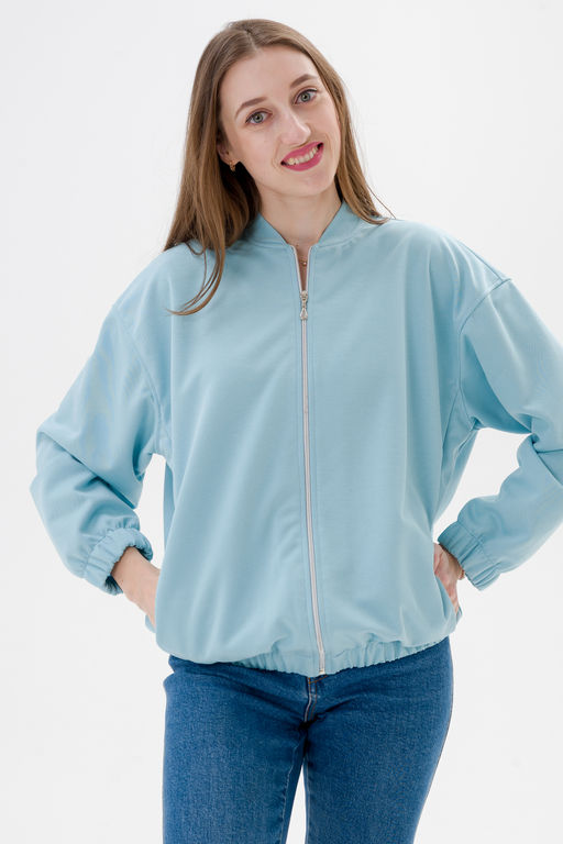 Бомбер из коттон фита аквамарин - Амадэль фото 10