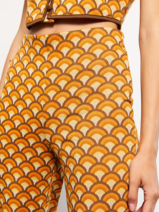 Rahat Kal?p Desenli Kad?n Pantolon