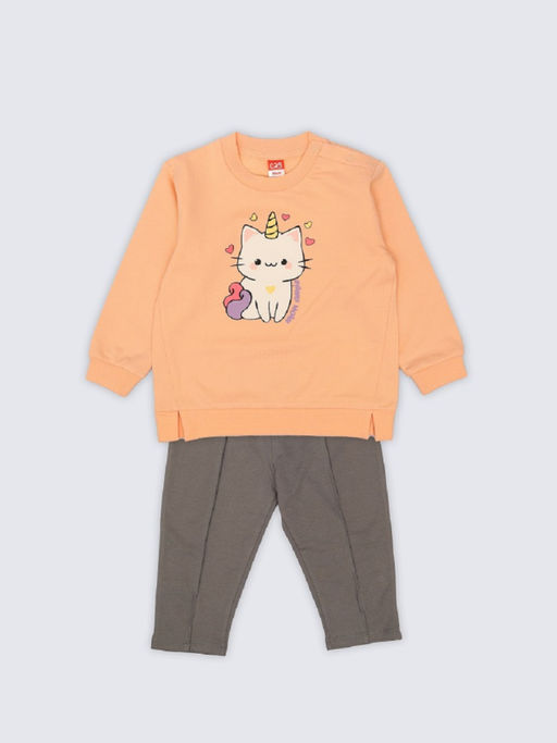 CRB wear / CSBG 90291-47-434 Комплект для девочки (толстовка, брюки),персиковый/Ex.Cherubino