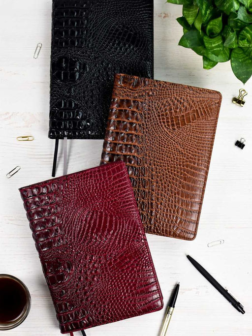 Ежедневник недатированный ESCALADA, А5+, 160 л., арт. 67177/ 10 АЛЛИГАТОР ЧЁРНЫЙ