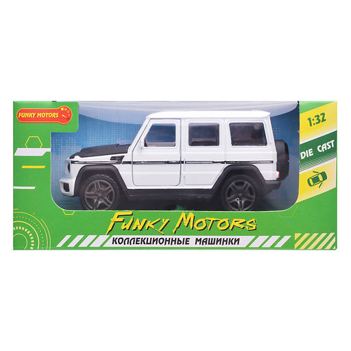 Белая инерционная машинка Джип с люком die-cast,1:32, открывающиеся двери