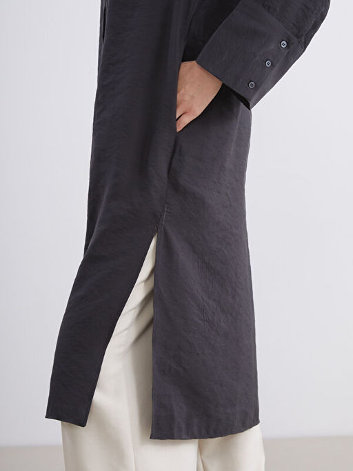 Oversize Modal Kar???ml? Kad?n G?mlek Tunik
