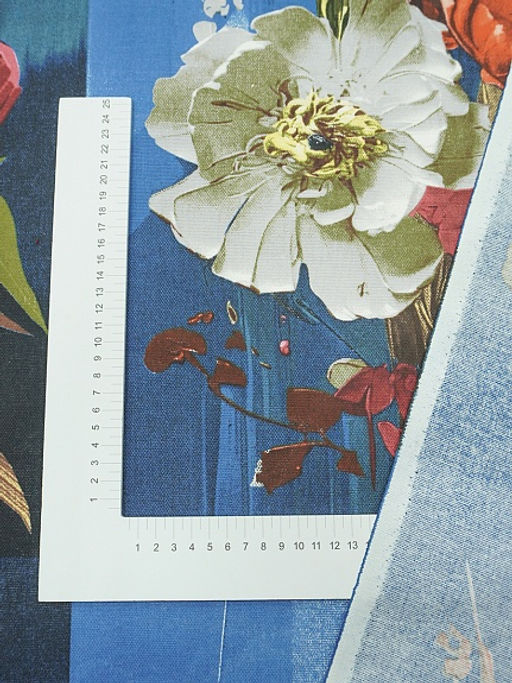 Рогожка Цветочное искушение, ш.1.5м, хлопок-100%, 165гр/м.кв, раппорт 63см - Купава фото 8