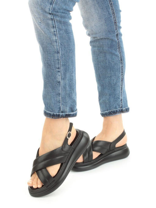 08-PEE37-2 BLACK Босоножки женские (натуральная кожа) - Фабричный китай фото 14