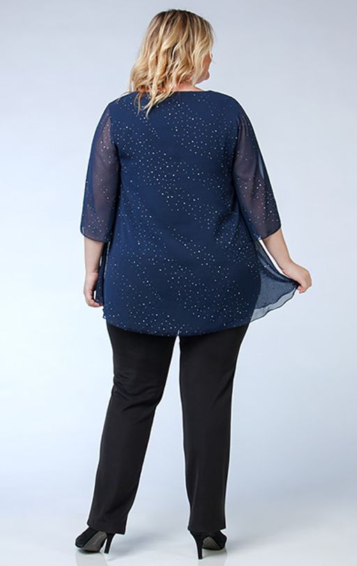 Очаровательная туника свободного силуэта из шифона серебряный дождь и вискозного трикотажа - Ckc collections фото 3