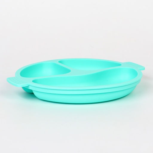 Тарелка детская 3 секции, удобные ручки, Крошка Я, 22,5х19,5х3, бирюзовый  фото 3