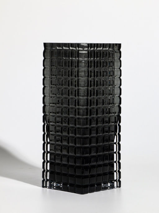 Ваза для цветов «Валери», кубики, 24.5×10 см, стекло, серая