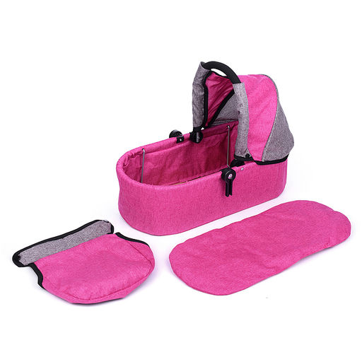 Коляска-трансформер для кукол, металлическая, регулируемая ручка, с корзиной, цвет зеленый, в пакете