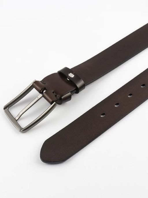 Мужской кожаный ремень Dierhoff ДРК 3054/1-40 Коричневый - Sergio valentini фото 3