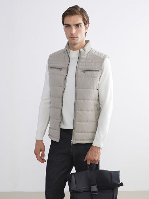 B?y?k Beden Standart Kal?p Dik Yaka Erkek ?i?me Yelek